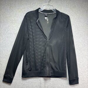 NWT Victoria’s Secret Sport Jacket Mesh Fishnet Full Zip Black Medium $58